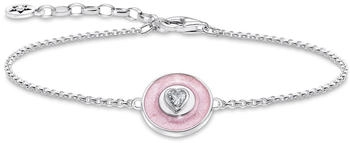 Thomas Sabo Armband mit Anhänger rosa und Zirkonia in Herzform Silber (A2143-691-9)