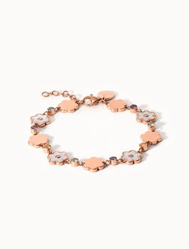 PURELEI Flowering Blumen Armband ros&eacute;gold