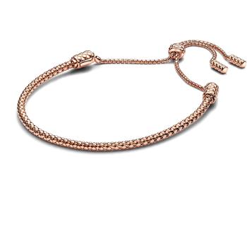 Pandora Studded chain sliding bracelet Rose gold 28 cm (583090C00-2)