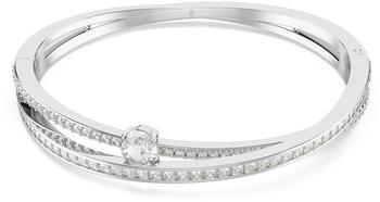 Swarovski Hyperbola Armreif, verschiedene Schliffe, weiß, rhodiniert