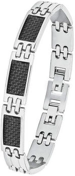 Amor Herren Armband Edelstahl/Carbon silber-schwarz (9352494)