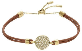 Fossil Sadie Glitz Disc Komponentenarmband aus mittelbraunem Leder (JF04545710)