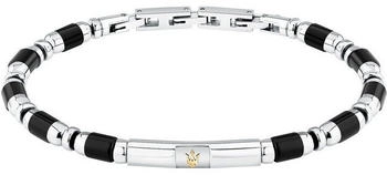 Maserati Iconic Armband Rostfreier Stahl Schwarz/Silber Herren (JM334AVD46)