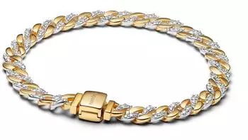 Pandora Bicolor Pavé Cuban-Kettenarmband (564229C01)