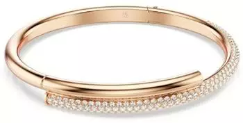 Swarovski Dextera Armreif, Magnetischer Verschluss, Weiß, Roségold-Legierungsschicht
