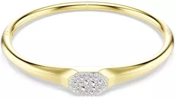 Swarovski Dextera Armreif, Rundschliff, Weiß, Goldlegierungsschicht