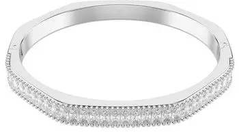 Swarovski Matrix Armreif Baguette-Schliff, Achteckform, Weiß, Rhodiniert
