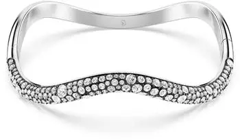 Swarovski Sublima Armreif Rundschliff, Weiß, Rhodiniert