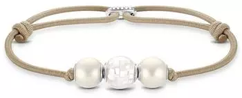 Thomas Sabo Bead Armband beige, Sterlingsilber 925, Unisex (A2074-170-19-L22V)