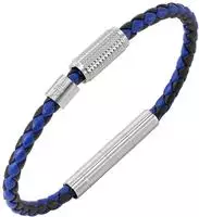 Police PEAGB0001130 Herren-Armband Urban Texture Leder Blau/Schwarz