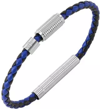 Police Urban Texture Herren-Armband Leder blau/schwarz (PEAGB0001130)