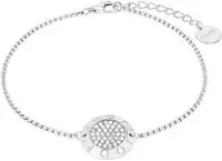 Armband JOOP "Kreis", silber (silberfarben, kristallwei&szlig;, kristallwei&szlig;),