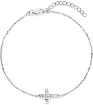s.Oliver Armband mit Kreuz-Detail, 925er Sterlingsilber (6011657.91E0.21)