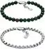 Fossil Armband-Set Herren Achat grün & Edelstahl (JF04940SET)