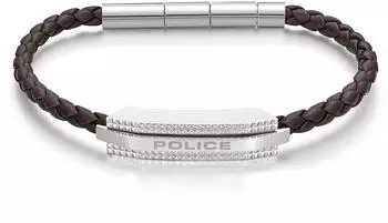 Police Gripcord Herrenarmband Leder/Edelstahl braun (PEAGB0038104)