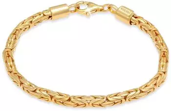 Kuzzoi Buddha Königsketten-Armband Herren, 925 Silber vergoldet, 4mm, 23cm (5169008)