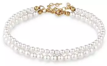 Elli Armbandset mit Swarovski® Perlen, 925 Sterlingsilber, gold, Gr. 16 (0204681426_16)