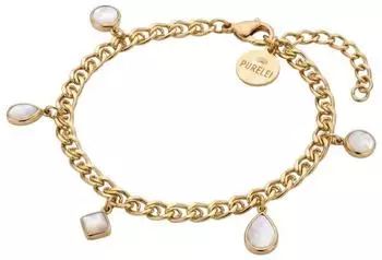 PURELEI Soft Shine Armband, Perlmutt, Gold, wasserfest