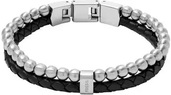 Fossil Beads Multi Strand Armband Leder Edelstahl (JF04855040)