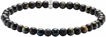 Thomas Sabo Talisman-Armband Silber, Obsidian, 21cm (A2183-806-7-L21)