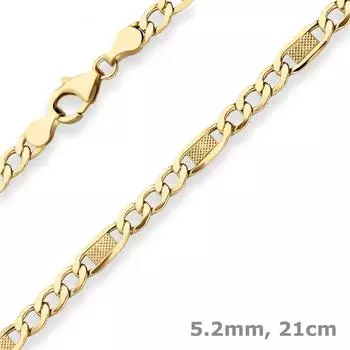 Schmuck Krone Fantasiekette Armband 5,2mm 333 Gelbgold 21cm (503723)