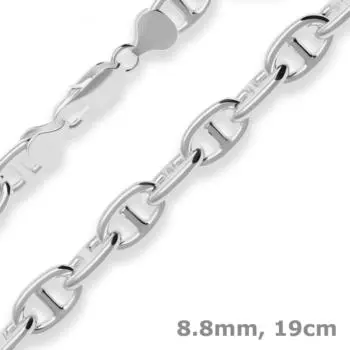 Schmuck Krone Ankerkette-Steg Armband 8,8mm 925 Silber 19cm (507838)
