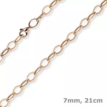 Schmuck Krone Phantasie-Armband 585 Rotgold glänzend 7mm, 21cm (39056)