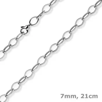 Schmuck Krone Phantasie Armband 585 Weißgold glänzend 7mm 21cm (39060)