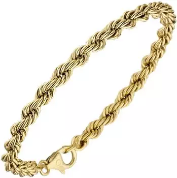 Schmuck Krone Kordelkette Armband 585 Gelbgold 3,2mm 19cm (25140)