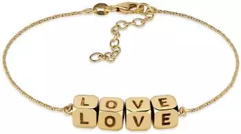 Elli Love Lettering Armband 925 Sterlingsilber, goldfarben, Damen (32170312)