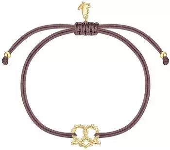 Glanzstücke München Armband Herz-Brezel Edelstahl gelbgold, braun, flexibel 15-22cm (32286146)