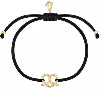 Glanzstücke München Armband Herz-Brezel Edelstahl gelbgold/schwarz, Damen (32286125)