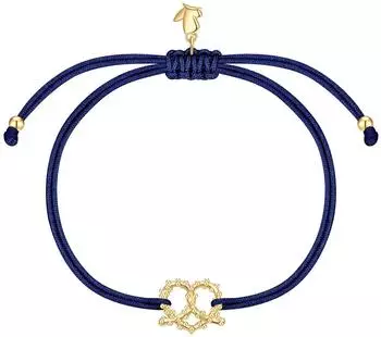 Glanzstücke München Armband Herz-Brezel Edelstahl gelbgold, blau, Damen (32286127)