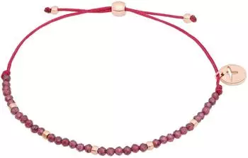 Tamaris Damen Armband mit Zugbandverschluss, Beads, Stoff, rot (TJ-0718-B-17)