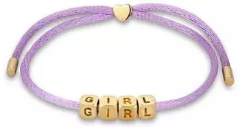 Elli Armband Satin Lettering vergoldet, violett, Damen (59325131-16)