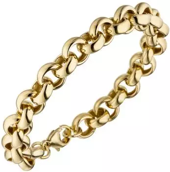 Schmuck Krone Erbsarmband 925 Silber gelbgold vergoldet 10,2mm, 21cm (21341)