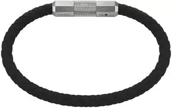 Fossil Armband Leder/Edelstahl schwarz/silber (JF04884040)