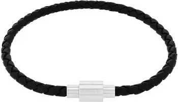 Amor AMR-B0066 Armband Edelstahl & Leder, Herren, schwarz/silber (2040311)