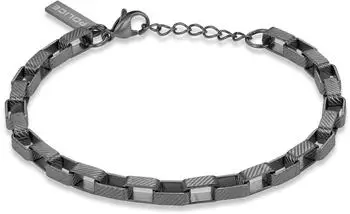 Police Player Armband Herren, Edelstahl, gunfarben, 21,5cm (PEAGB0041803)