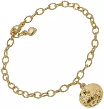 Trendor Damen-Armband mit Pferd-Anh&auml;nger, Silber goldplattiert, 19cm (51200)
