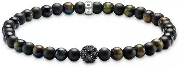 Thomas Sabo Rebel Basics Armband Silber, Obsidian, Tigerauge 21cm (A2184-806-7-L21)