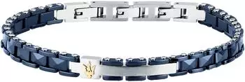 Maserati Ceramic Armband Herren, Stahl, schwarz-silber (JM426ATZ96)