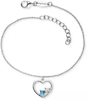 Engelsrufer Yin Yang Herz Damen-Armband blau, Silber 925, Zirkonia (ERB-YIYAHEART-ZIM)