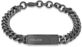 Police Identity Armband gunfarben, Edelstahl, Herren (PEAGB0041003)