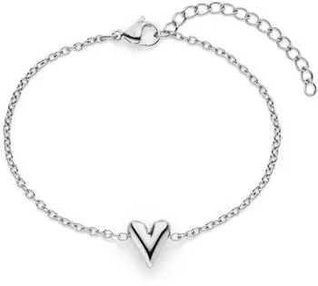 Tamaris Armband Edgy Heart Edelstahl, silber, Damen (TJ-0825-B-21)