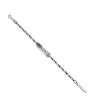 Police Protector "Batman" Herrenarmband, silber, Edelstahl, 21,5cm (PEAGB0042101)
