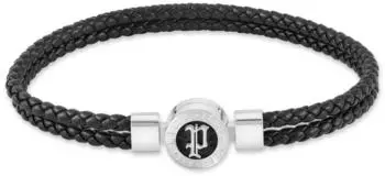 Police Infiniti Armband Herren, Leder, schwarz (PEAGB0040204)
