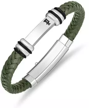 Police Highbridge Herrenarmband Leder/Edelstahl, grün (PEAGB0041401)