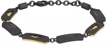 Police Crusader Herrenarmband, Edelstahl, schwarz/gold, 190+25mm (PEAGB0015004)