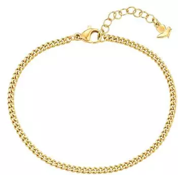 Glanzstücke München Damen-Armband Edelstahl gelbvergoldet 14 Karat, Panzerarmband